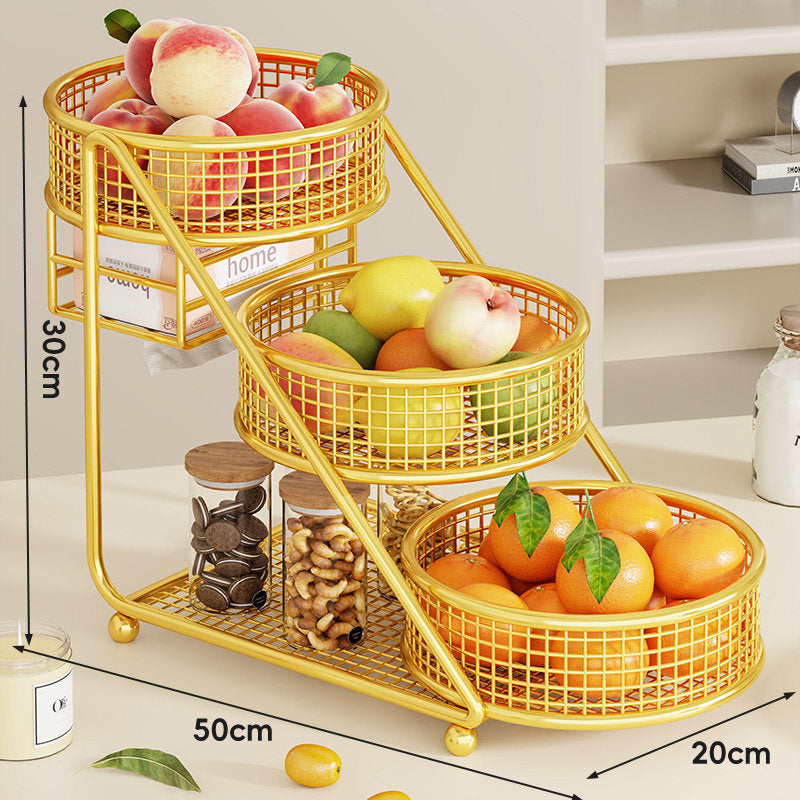 Tiered Mesh Sloped Countertop Fruit and Snack Display Stand