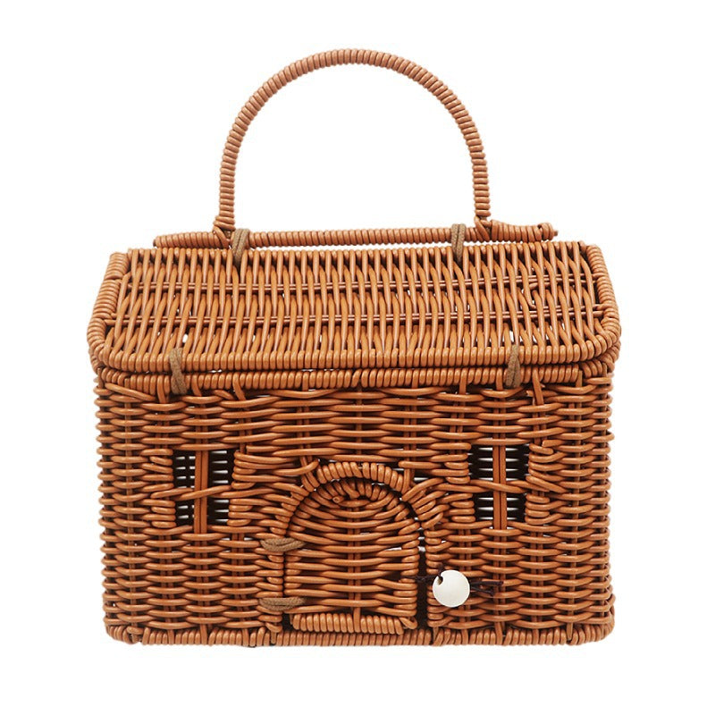 Handcrafted storage basket in the house design