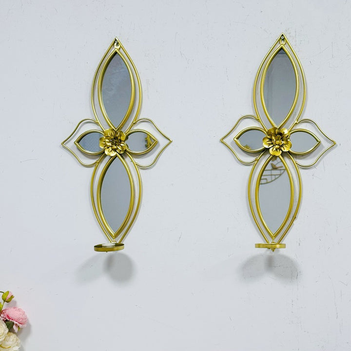 Elegant Floral Wall Mirror with Decorative Metal Design