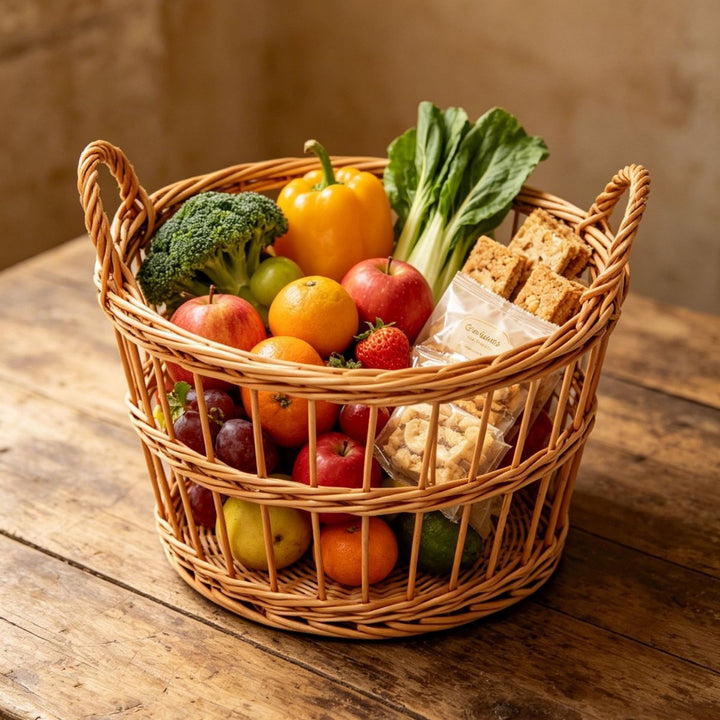 Handcrafted storage basket with weaving