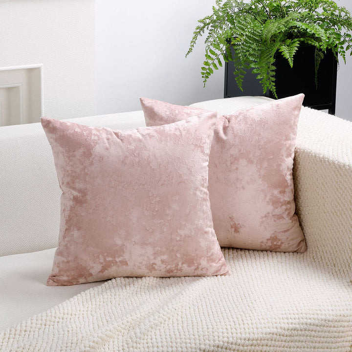 Luxurious Crushed Velvet Square Cushion Cover with Plush Faux-Fur Texture and Invisible Zip