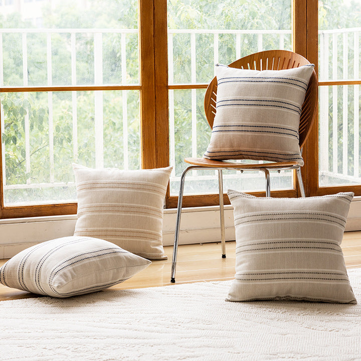 Textured Striped Decorative Pillow
