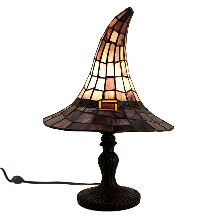 Decorative table lamp in witch hat design