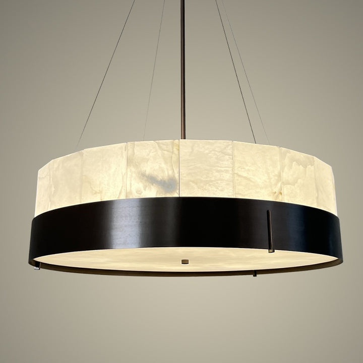 Modern pendant light with alabaster accents