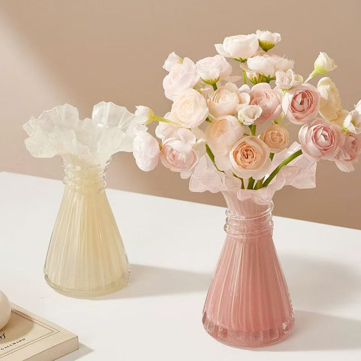 Elegant Ruffled Glass Vase