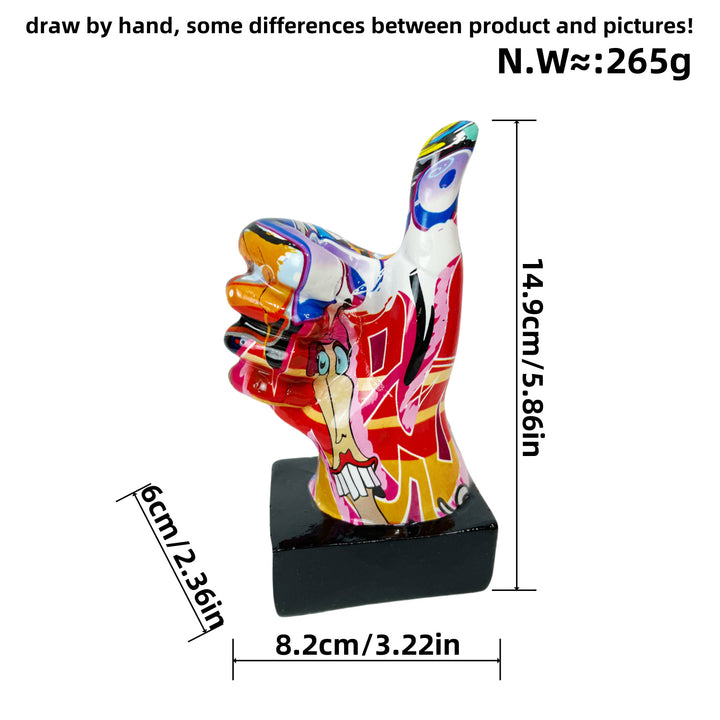 Stylish hand sculptures with colorful design
