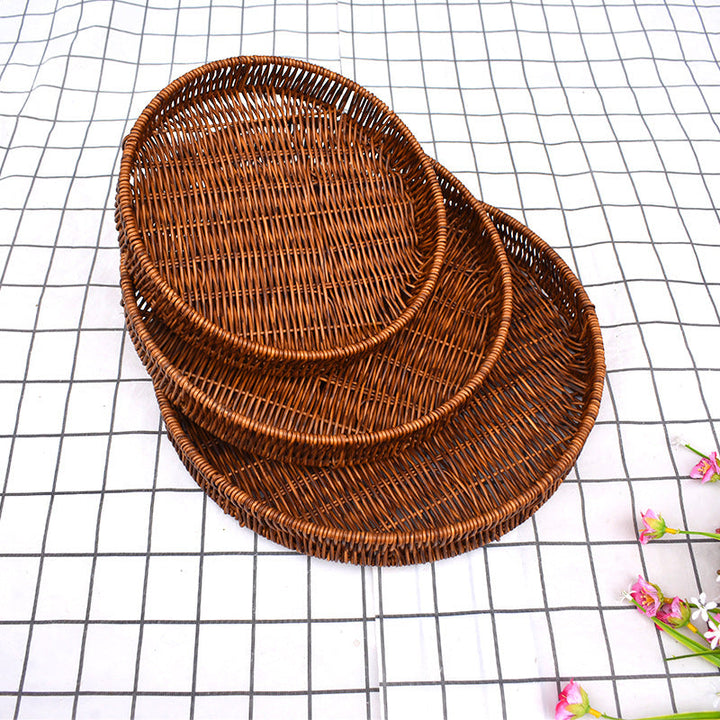 Round Woven Serving Baskets Set