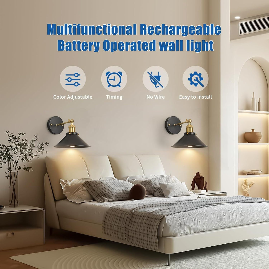 Industrial style adjustable wall lamps