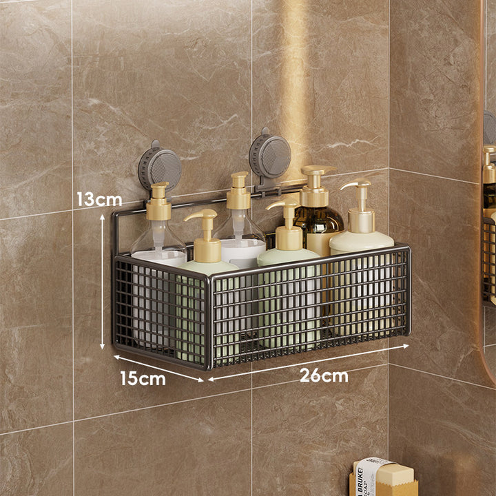 Suction-Mounted Double Mesh Shower Caddy Organizer