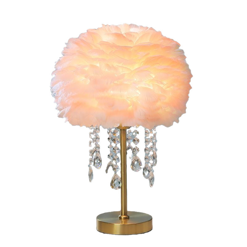 Feder lamp with crystal accents