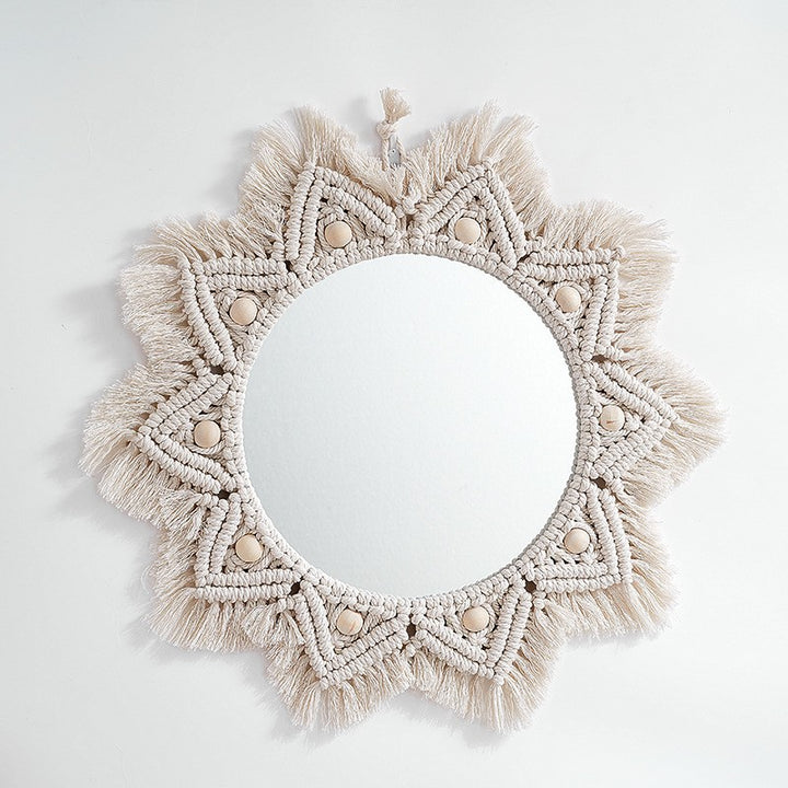 Macramé Decorative Round Mirror
