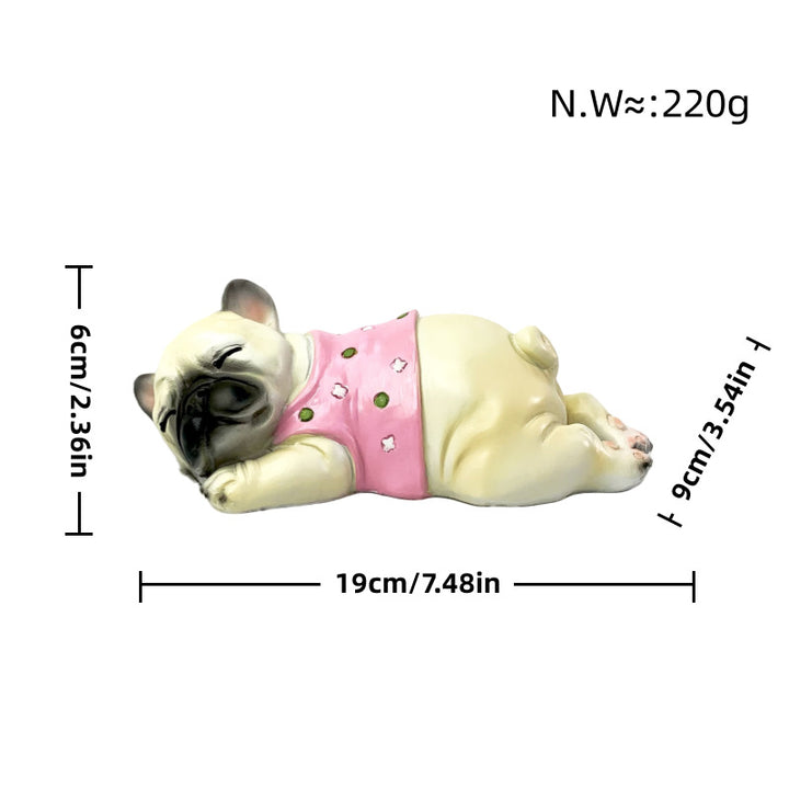 Decorative Sleeping Bulldog Figure