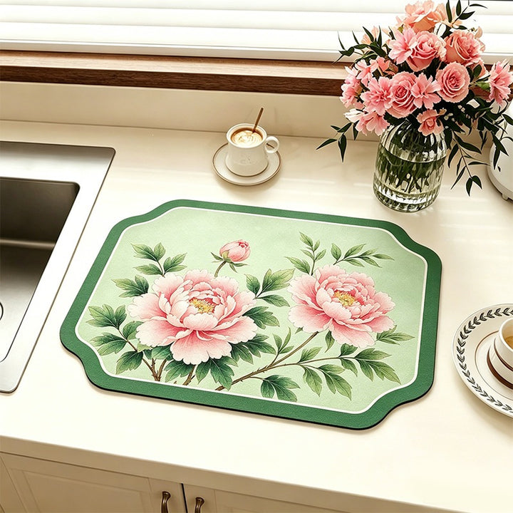 Floral Design Comfort Kitchen Mat for Home