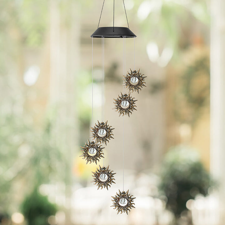 Outdoor Metal Star Wind Chime with Resonating Aluminum Tubes