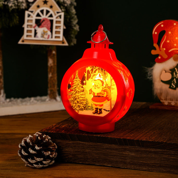 Nostalgic Christmas lantern with inviting deer scene