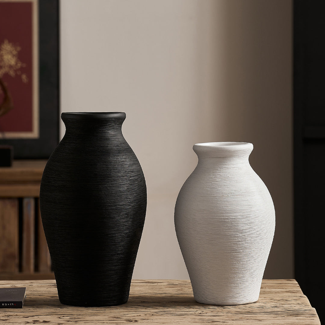 Elegant ceramic vase with textured design
