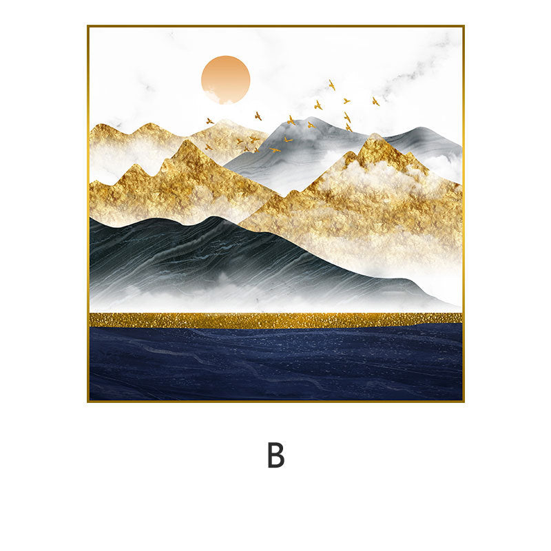 Framed Abstract Mountain Artwork