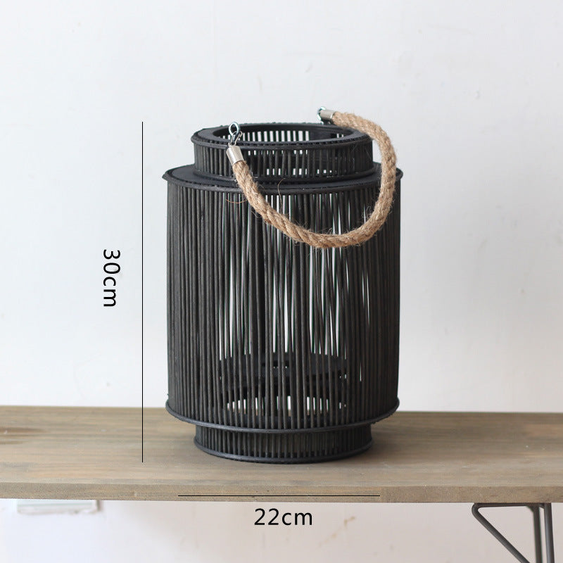 Decorative lantern made of woven material
