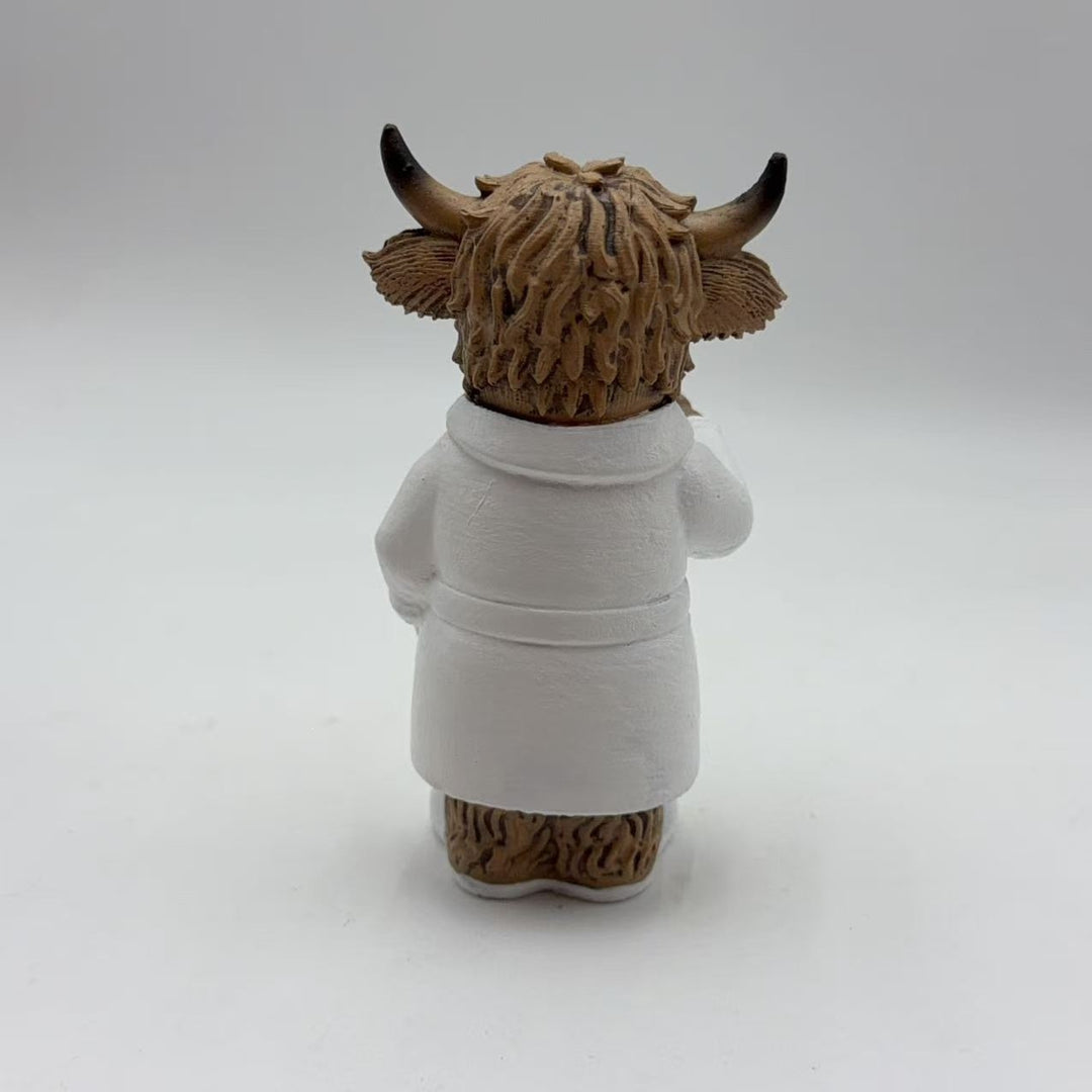 Funny Highland Cattle Bathroom Figure