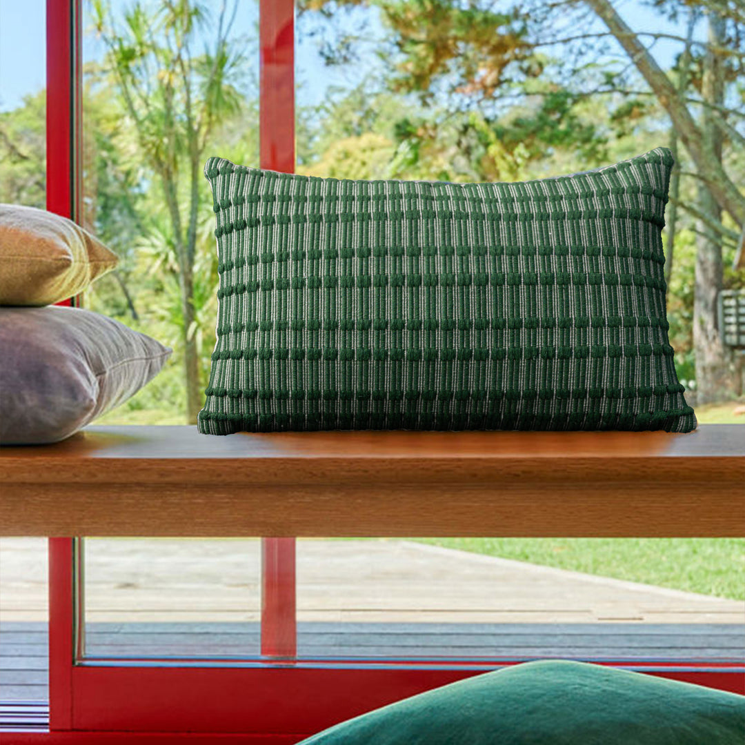 Cotton cushion duo with handwoven texture and hidden zipper