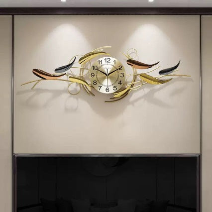 Artistic Wall Clock with Leaf Motif