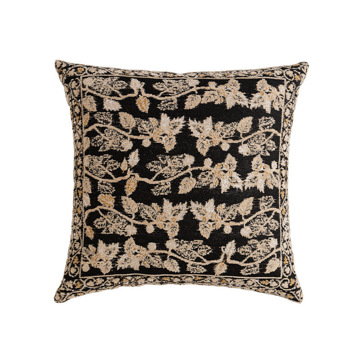 Decorative cushion cover made of jacquard with floral pattern