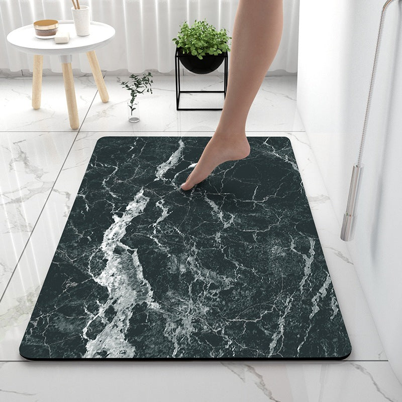 Soft Print Abstract Marble Bath Mat