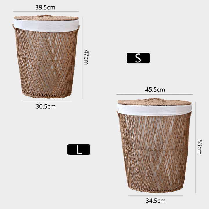 Decorative laundry basket with lid