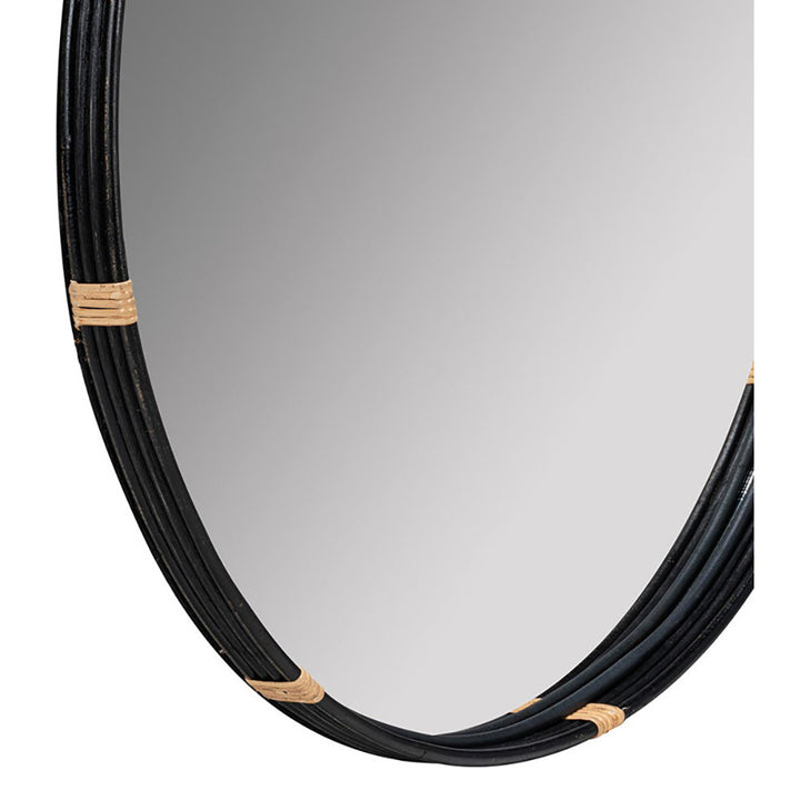 Round Decorative Wall Mirror With Braided Edge