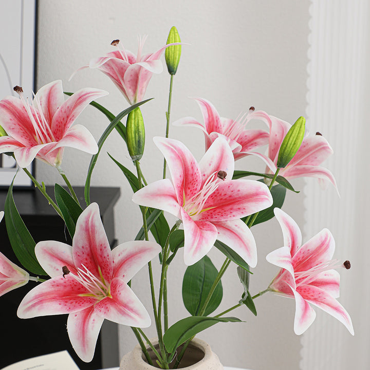Artificial lily branch with realistic flowers