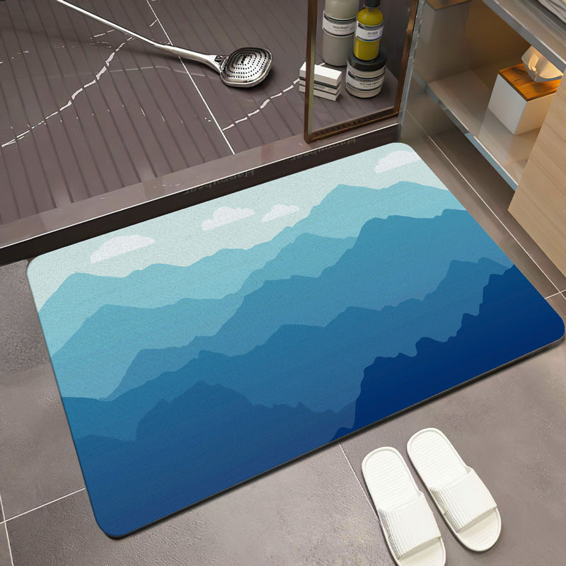 Scenic Mountain Landscape Bath Mat