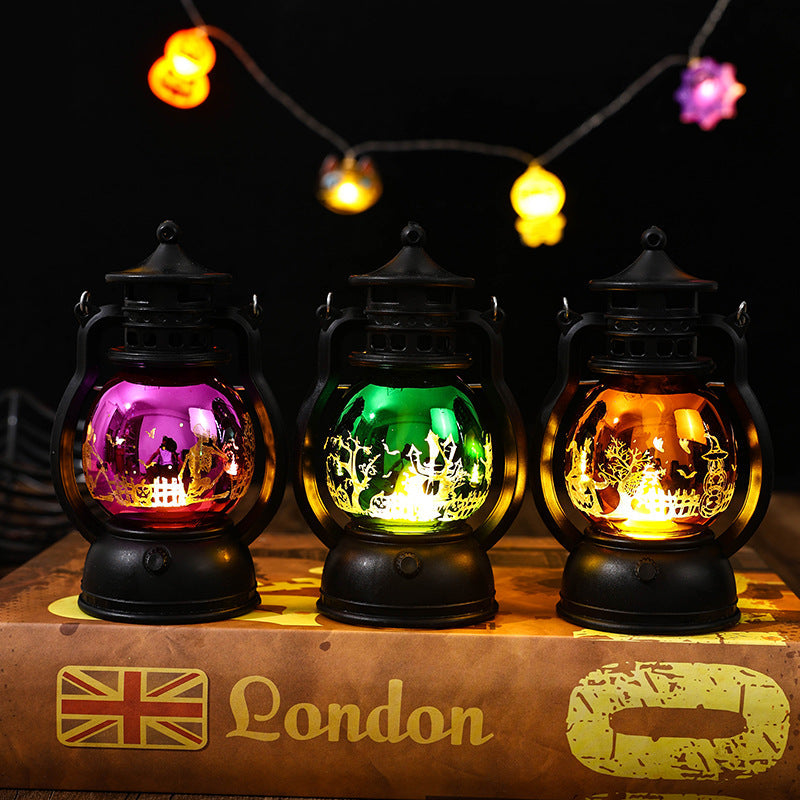 Nostalgic Lantern with Christmas Scenes