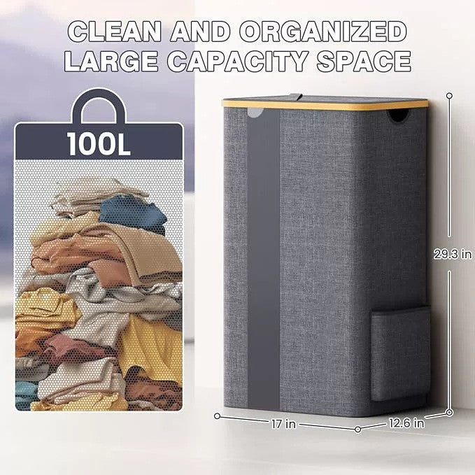 Practical laundry container with removable mesh bag