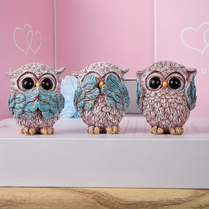 Decorative Owl Figurine Set