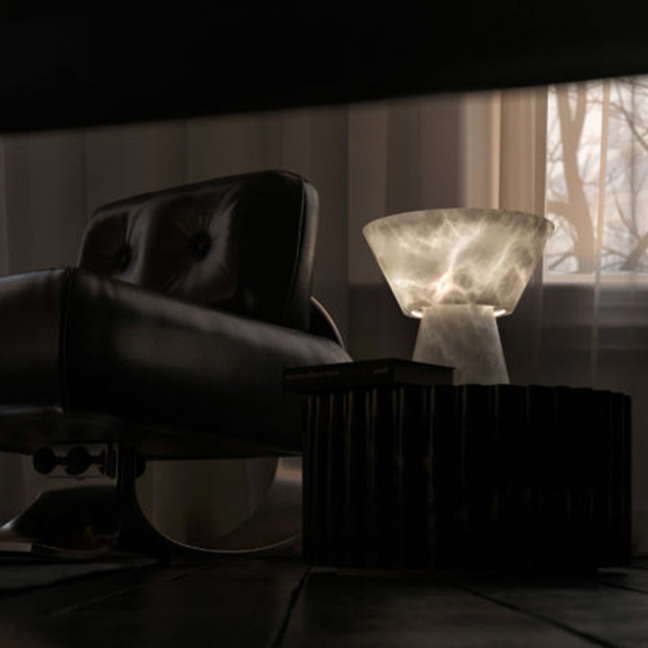 Sculptural Marble Accent Table Lamp