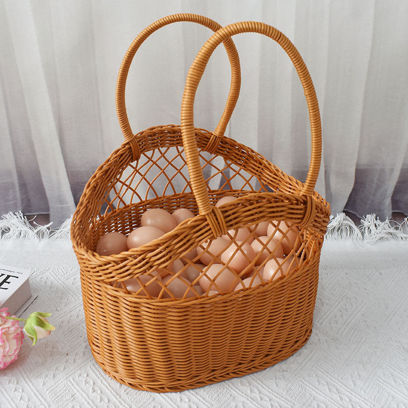 Handwoven Market Tote Basket