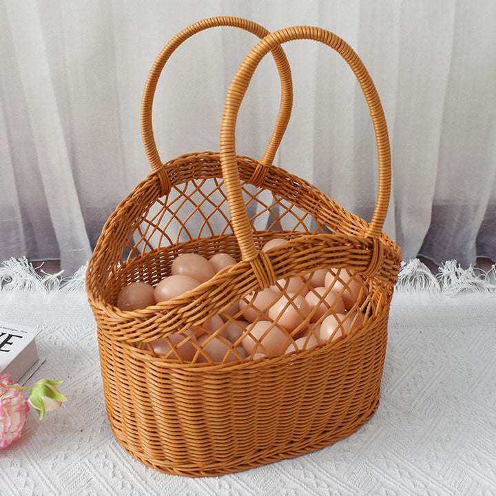 Handwoven Market Tote Basket