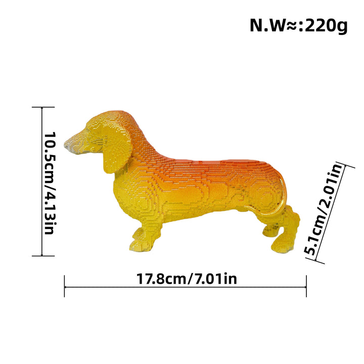 Playful decorative figure of a sweet dachshund