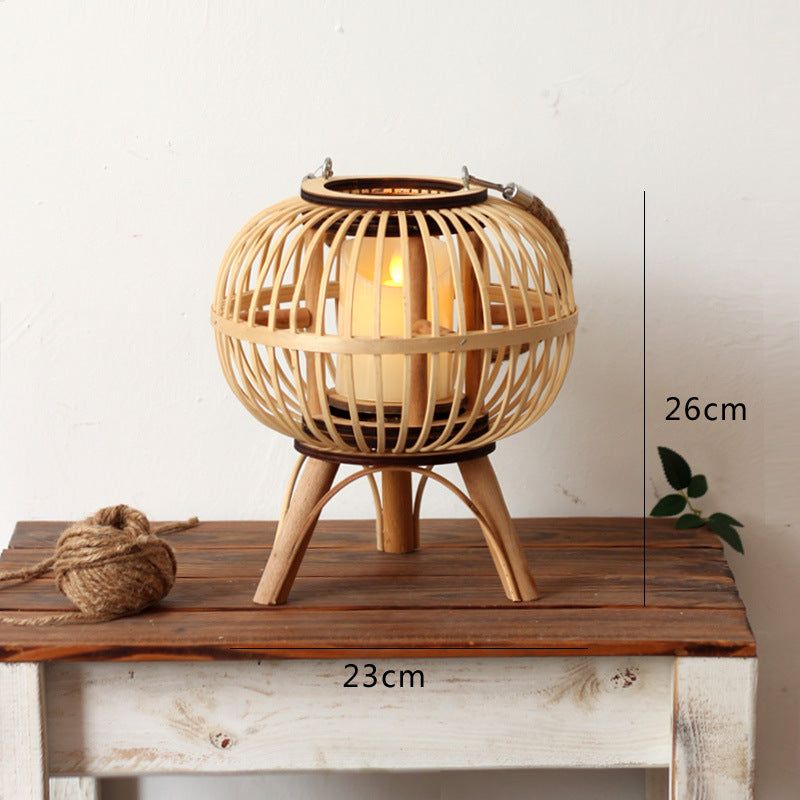 Stylish hanging lamp made of natural material