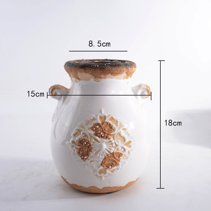 Elegant ceramic vase with decorative pattern