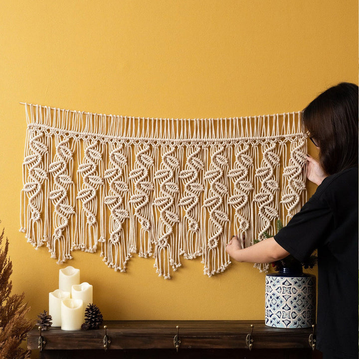 Macrame Curtain with Artistic Fringes