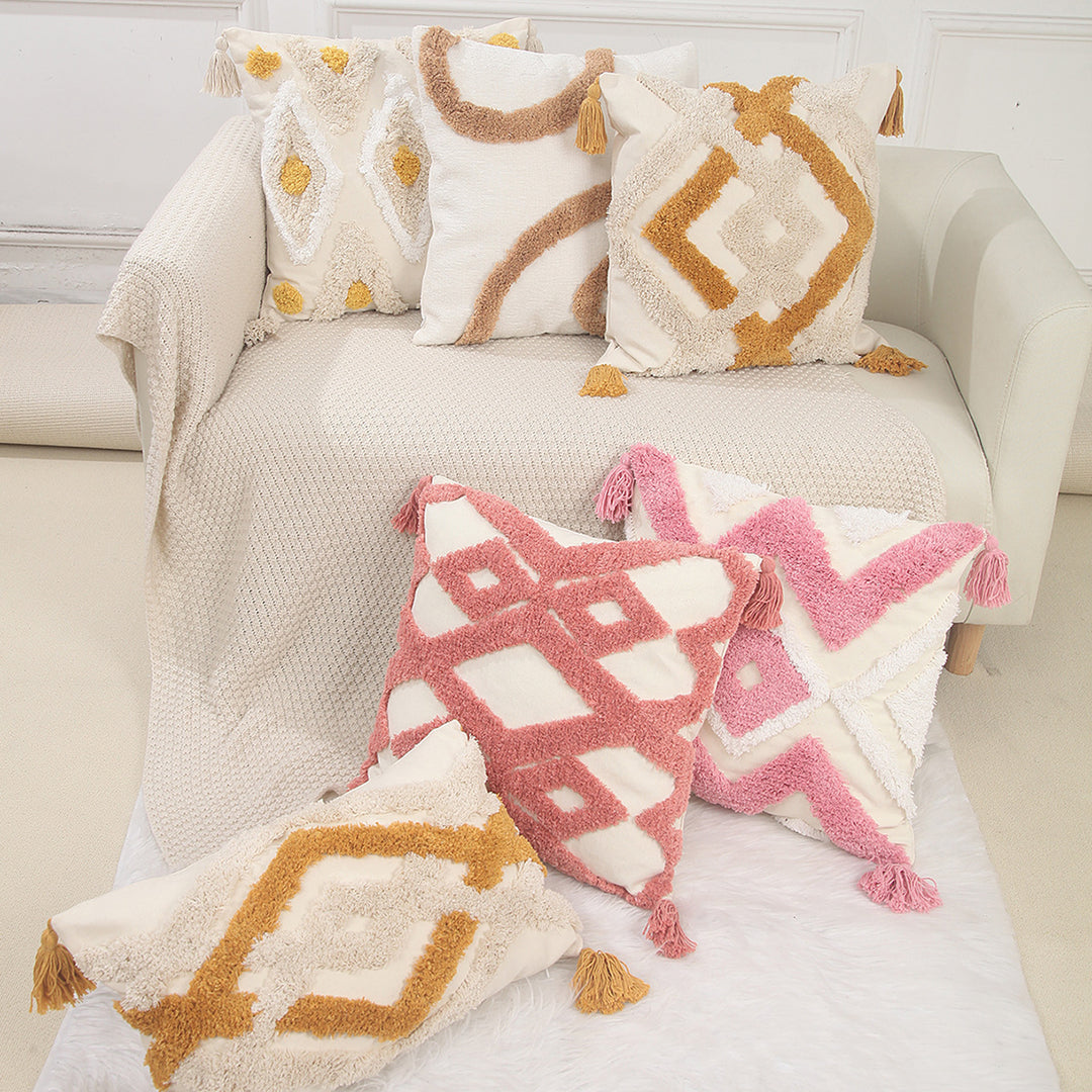 Geometric Patterned Macrame Cushion