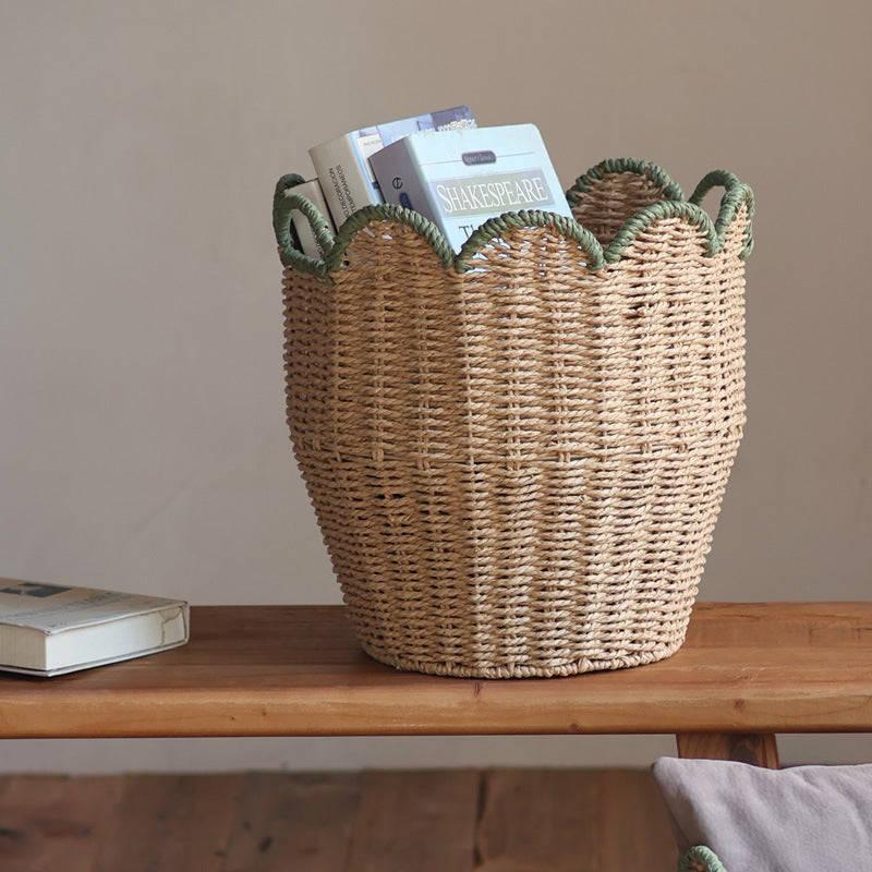 Stylish storage basket with wave edge