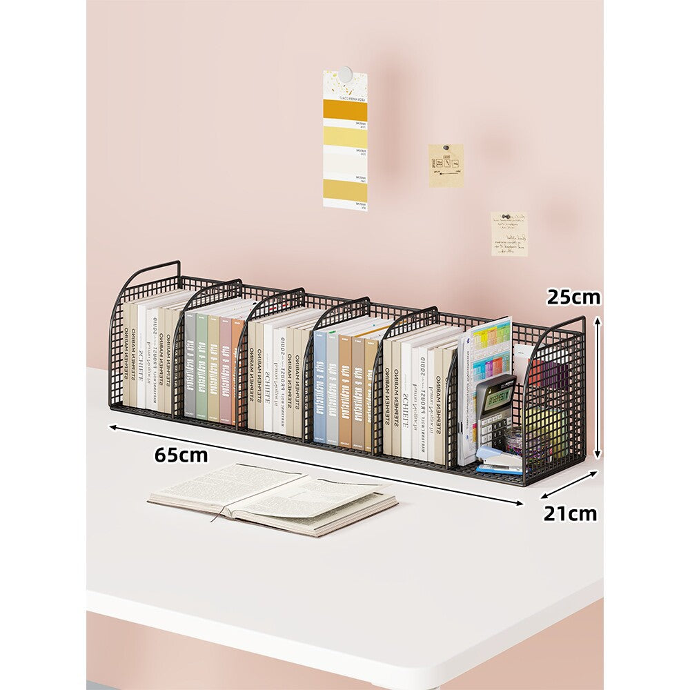Mesh Desk Tidy with Triple Vertical Compartments for Files & Office Supplies