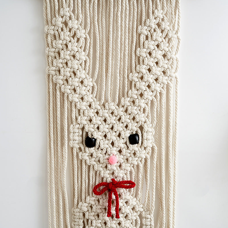 Whimsical Macramé Bunny Wall Hanging