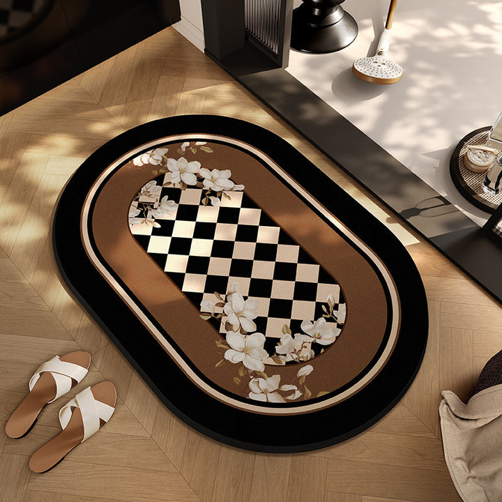 Checkerboard Patterned Entryway Mat Avarnia