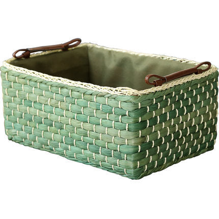Handcrafted organizer basket with two handles