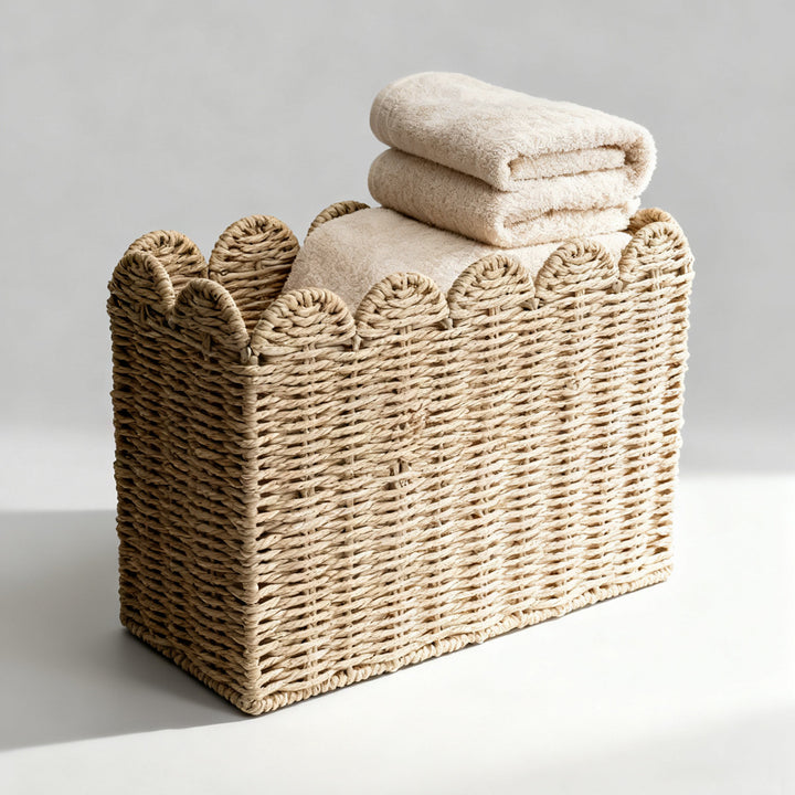 Decorative storage basket made of high-quality natural material