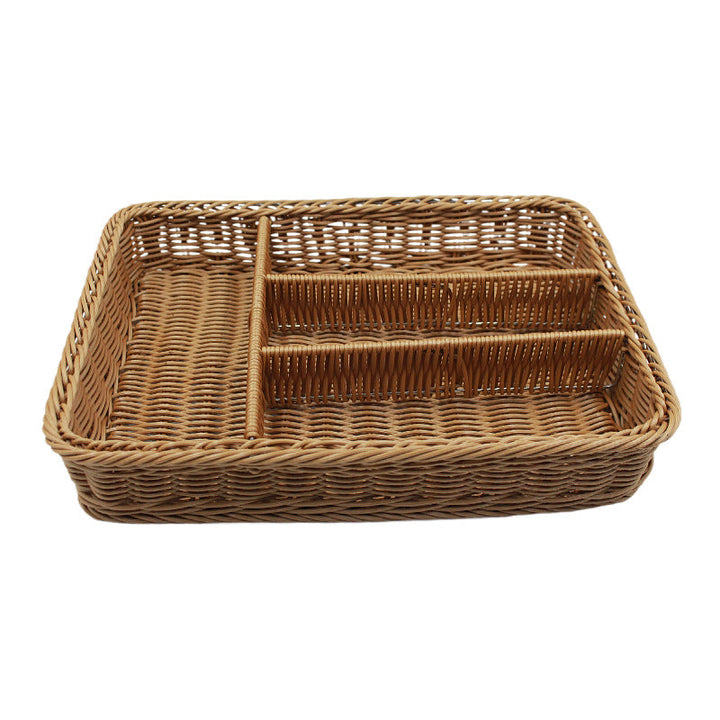 Multi-Sectional Woven Storage Basket