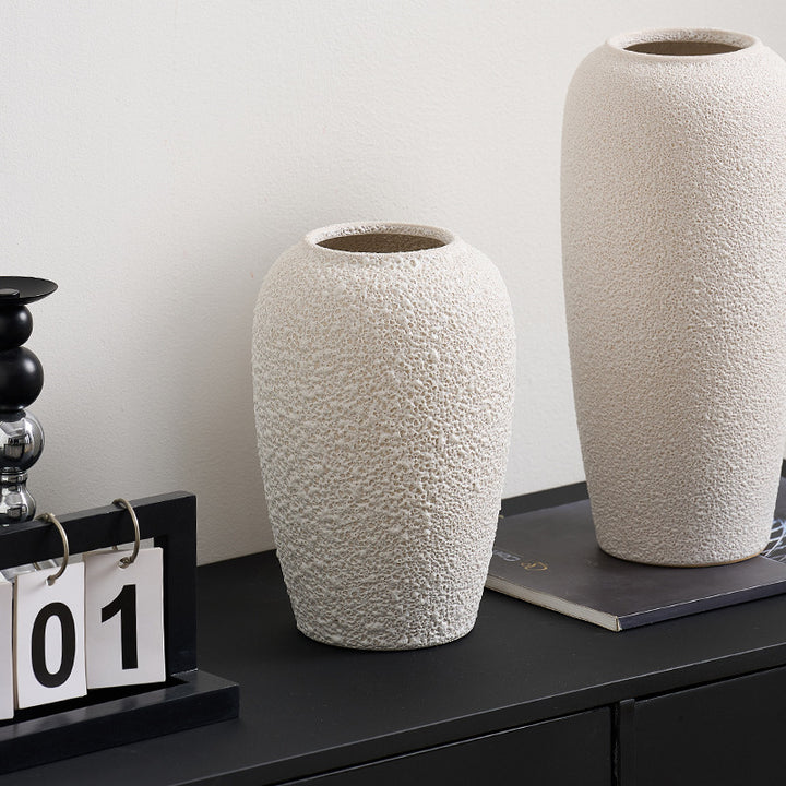 Stylish ceramic vase with textured design